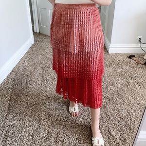 Anthropologie ombré pink skirt